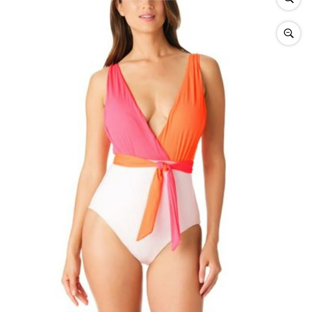 NWOT Sanctuary Colorblock Swimsuit with Tie Waist